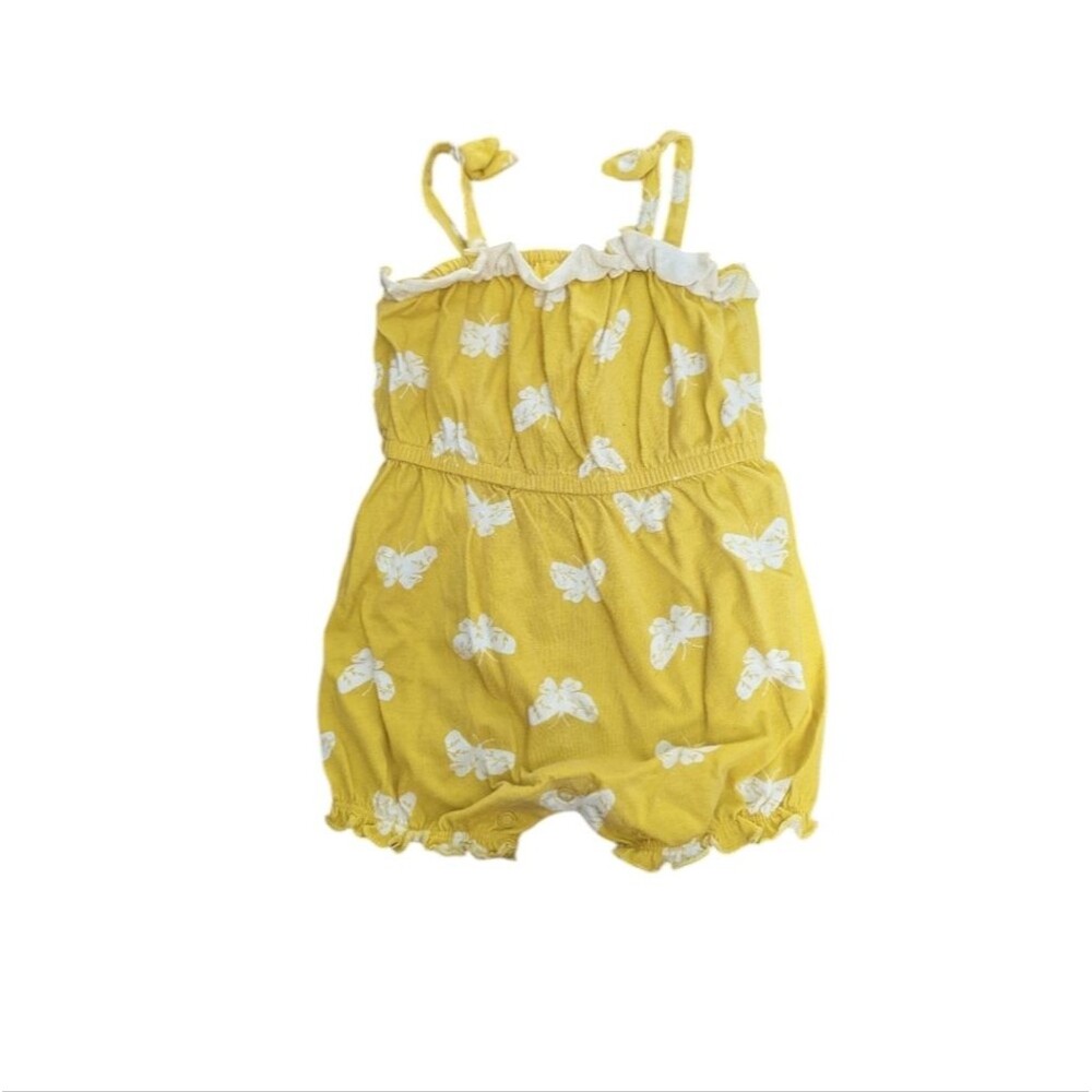 Carter's Yellow Butterfly Ruffle Romper Size 12 Months